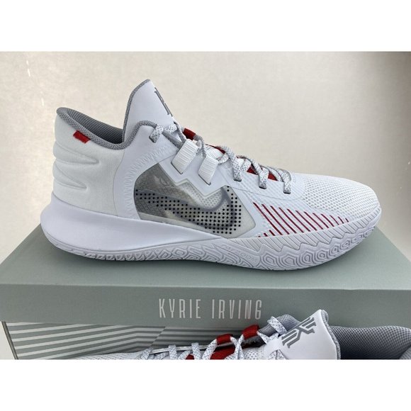 Nike Kyrie Flytrap 5 White Red Grey Men's Size 14 Basketball Shoes - Picture 6 of 12